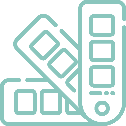 Illustration of a folding fan deck and a smartphone with camera interface.